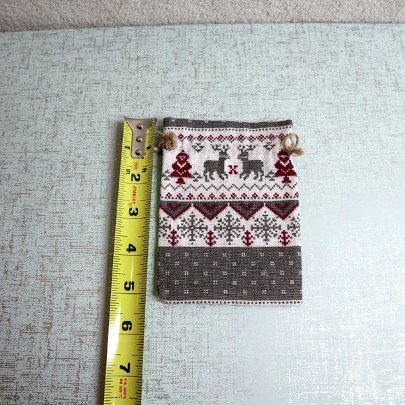 Red & Gray Christmas Burlap Bags 4 Days Xmas Countdown Calendar Stocking Grey - Picture 6 of 12